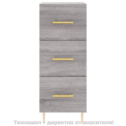 Висок шкаф, сив сонома, 34,5x34x180 см, инженерно дърво