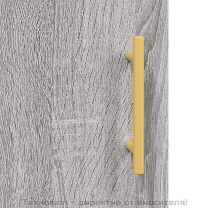 Висок шкаф, сив сонома, 34,5x34x180 см, инженерно дърво