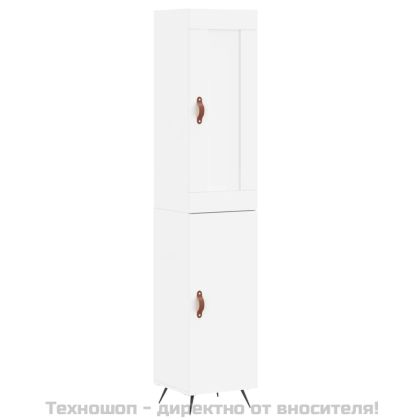 Висок шкаф, бял, 34,5x34x180 см, инженерно дърво