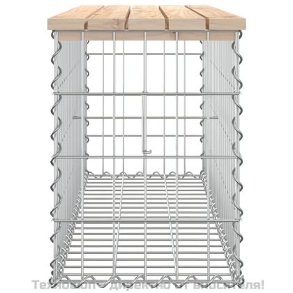 Градинска пейка дизайн габион 103x31,5x42 см борово дърво масив