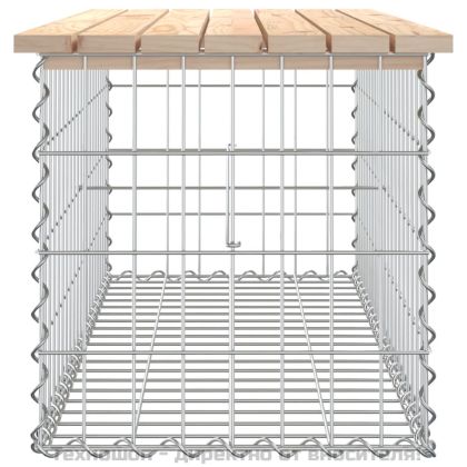 Градинска пейка габионен дизайн 103x44x42 см борово дърво масив
