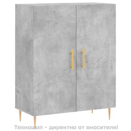 Висок шкаф, бетонно сив, 69,5x34x180 см, инженерно дърво