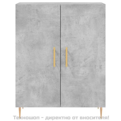 Висок шкаф, бетонно сив, 69,5x34x180 см, инженерно дърво