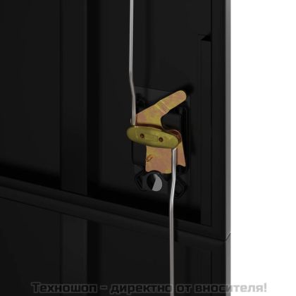 Шкаф за папки черен 90x40x200 см стомана