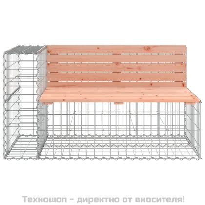 Градинска пейка габион 244x71x65,5 см дугласко дърво масив