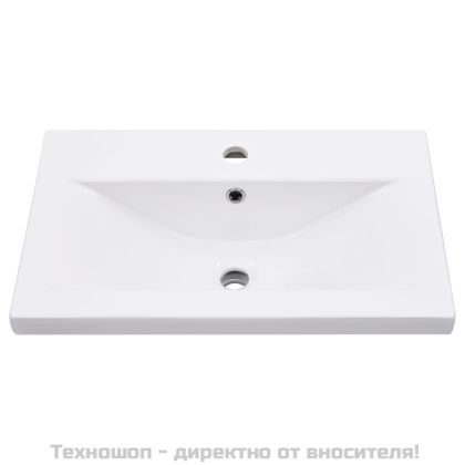 Рамка за мивка за баня с вграден умивалник, черна, желязна