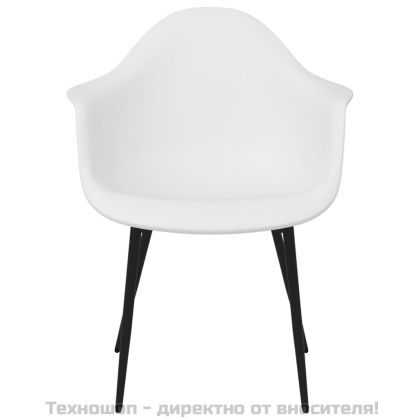 Трапезни столове, 4 бр, бели, PP