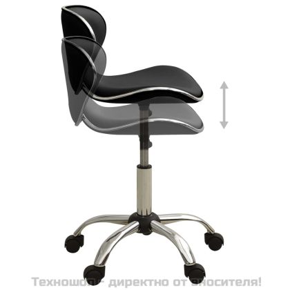 Стол за студио за красота, черен, изкуствена кожа