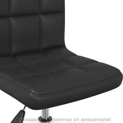 Въртящ се трапезен стол, черен, изкуствена кожа