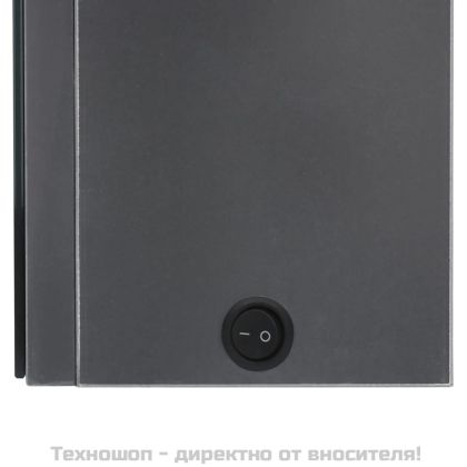 LED шкаф с огледало за баня, 89x14x62 см, блестящо сив
