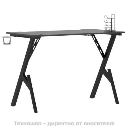Гейминг бюро с Y-образни крака, черно, 110x60x75 см