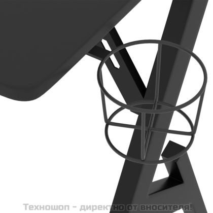 Гейминг бюро с Y-образни крака, черно, 110x60x75 см