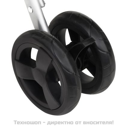 Сгъваема количка за кучета, зелена, 100x49x96 см, ленен плат