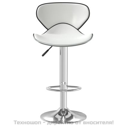 Бар табуретка, бяла, изкуствена кожа
