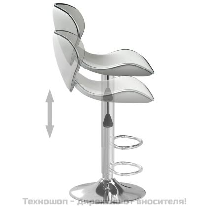 Бар табуретка, бяла, изкуствена кожа