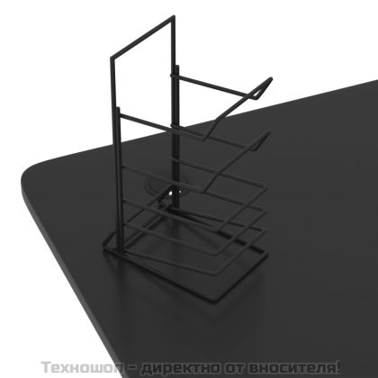 Гейминг бюро с Y-образни крака, черно, 90x60x75 см