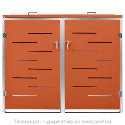 Двоен навес за кофа за смет 138x77,5x112,5 см инокс