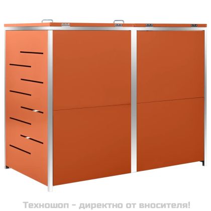 Двоен навес за кофа за смет 138x77,5x112,5 см инокс