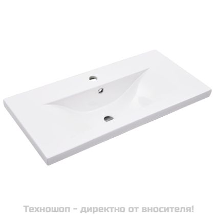 Рамка за мивка за баня с вграден умивалник, черна, желязна