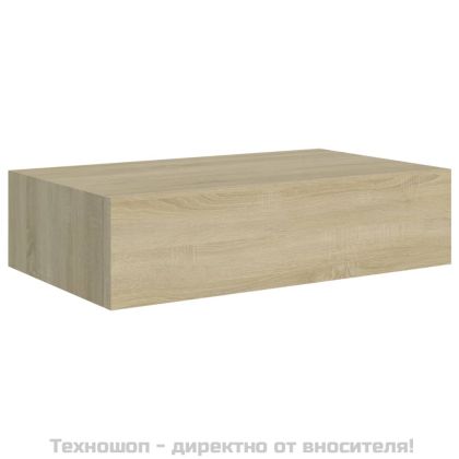 Стенен рафт с чекмедже, дъб, 40x23,5x10 см, МДФ