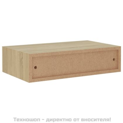 Стенен рафт с чекмедже, дъб, 40x23,5x10 см, МДФ