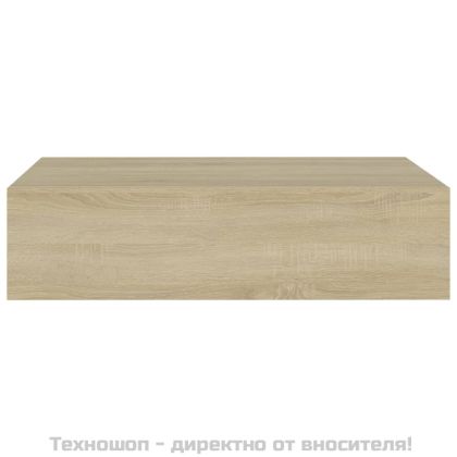 Стенни рафтове с чекмеджета, 2 бр, дъб, 40x23,5x10 см, МДФ