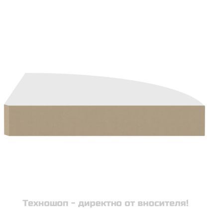 Окачени ъглови рафтове, 4 бр, бели, 25x25x3,8 см, МДФ