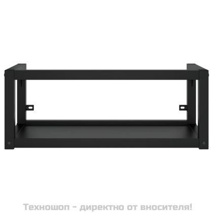 Рамка за мивка за баня стенен монтаж черна 79x38x31 см желязо