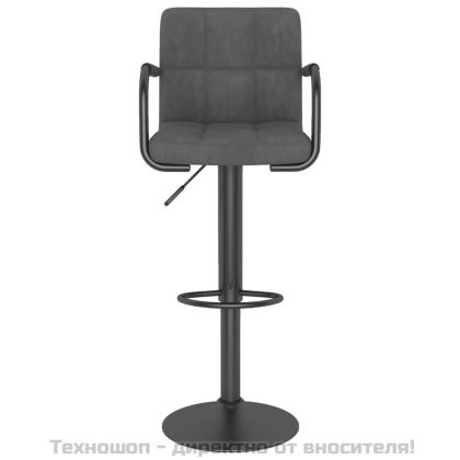 Бар табуретки, 2 бр, тъмносиви, кадифе