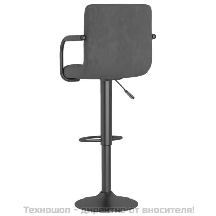 Бар табуретки, 2 бр, тъмносиви, кадифе