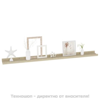 Стенни рафтове, 4 бр, сонома дъб, 100x9x3 см