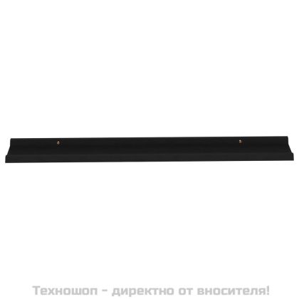 Стенни рафтове, 2 бр, черни, 100x9x3 см