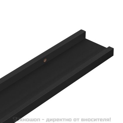 Стенни рафтове, 2 бр, черни, 100x9x3 см