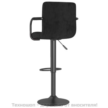 Бар табуретки, 2 бр, черни, кадифе