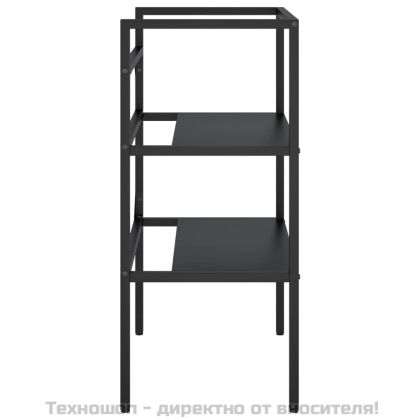 Рамка за мивка за баня, черна, 59x38x83 см, желязо