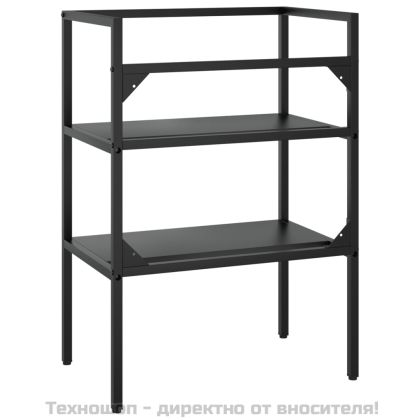 Рамка за мивка за баня, черна, 59x38x83 см, желязо