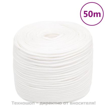 Въже за лодка бяло 8 мм 50 м полипропилен