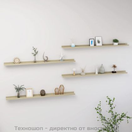 Стенни рафтове, 4 бр, сонома дъб, 115x9x3 см