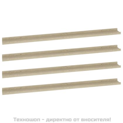 Стенни рафтове, 4 бр, сонома дъб, 115x9x3 см