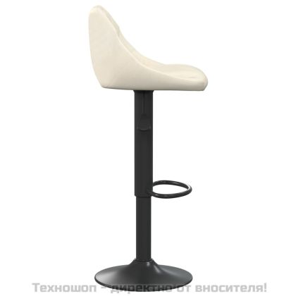 Бар табуретки, 2 бр, кремави, кадифе