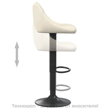 Бар табуретки, 2 бр, кремави, кадифе