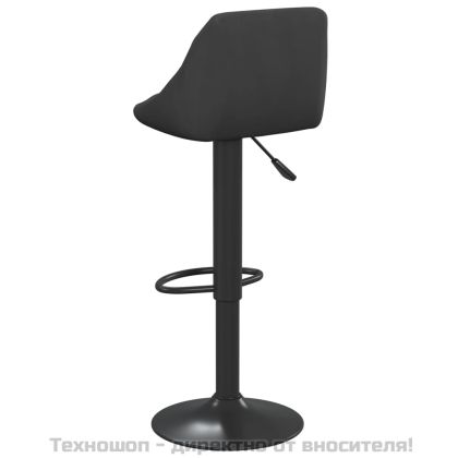 Бар табуретка, черна, кадифе