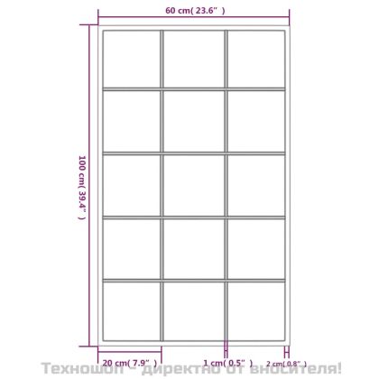 Огледало за стена, черно, 100x60 см, метал