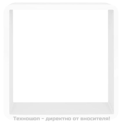 Стенни кубични рафтове, 3 бр, бели, МДФ