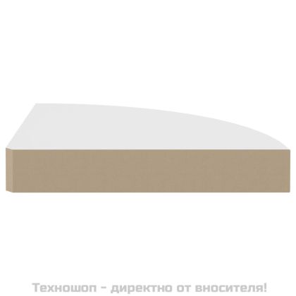 Окачени ъглови рафтове, 2 бр, бели, 25x25x3,8 см, МДФ
