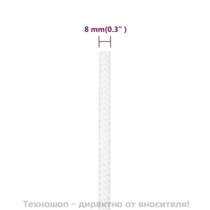 Въже за лодка бяло 8 мм 100 м полипропилен