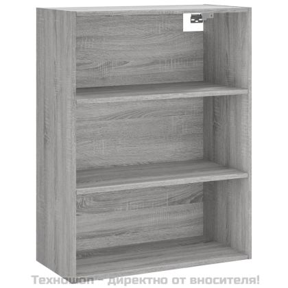 Висок шкаф, сив сонома, 69,5x34x180 см, инженерно дърво