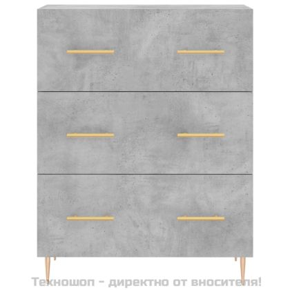 Висок шкаф, бетонно сив, 69,5x34x180 см, инженерно дърво