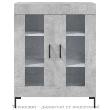 Висок шкаф, бетонно сив, 69,5x34x180 см, инженерно дърво