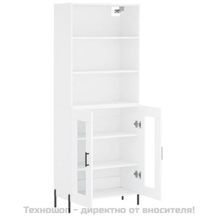 Висок шкаф, бял, 69,5x34x180 см, инженерно дърво